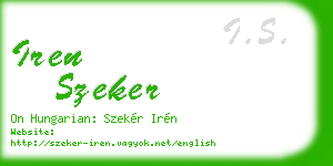 iren szeker business card
