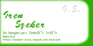 iren szeker business card